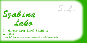 szabina lako business card