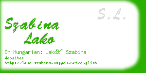 szabina lako business card